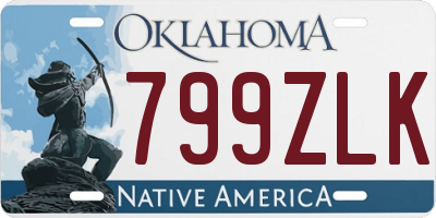 OK license plate 799ZLK