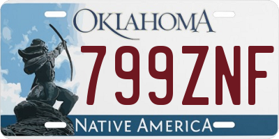 OK license plate 799ZNF