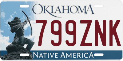 OK license plate 799ZNK