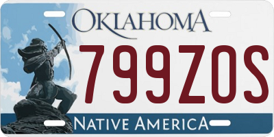 OK license plate 799ZOS