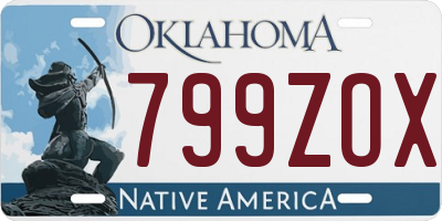 OK license plate 799ZOX