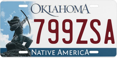 OK license plate 799ZSA