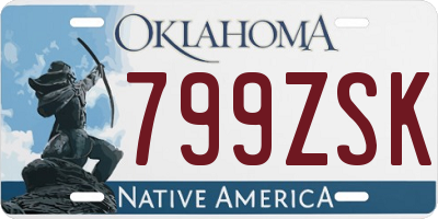 OK license plate 799ZSK