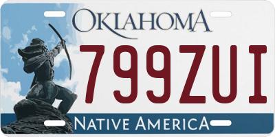 OK license plate 799ZUI