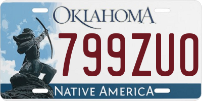 OK license plate 799ZUO