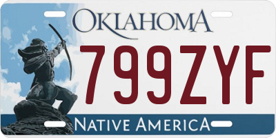 OK license plate 799ZYF