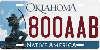 OK license plate 800AAB