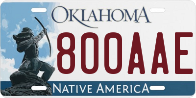 OK license plate 800AAE