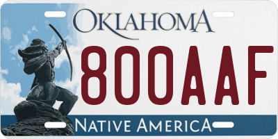 OK license plate 800AAF