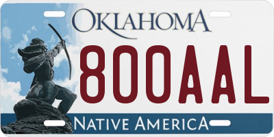 OK license plate 800AAL