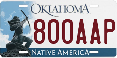 OK license plate 800AAP