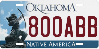 OK license plate 800ABB