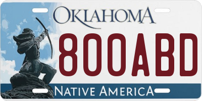 OK license plate 800ABD