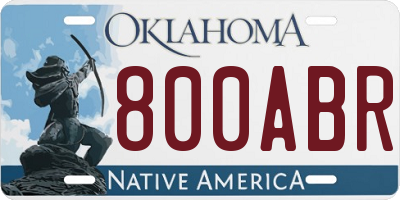 OK license plate 800ABR