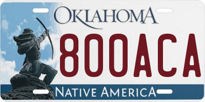 OK license plate 800ACA