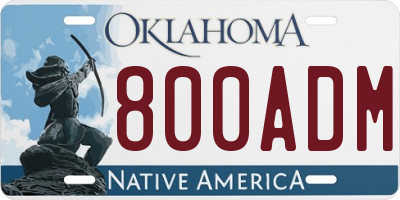 OK license plate 800ADM