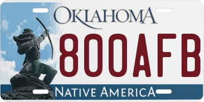 OK license plate 800AFB