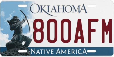 OK license plate 800AFM
