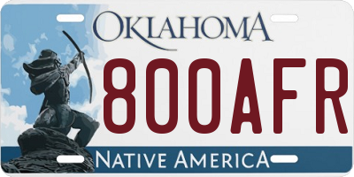 OK license plate 800AFR