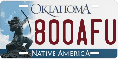 OK license plate 800AFU