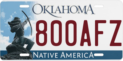 OK license plate 800AFZ