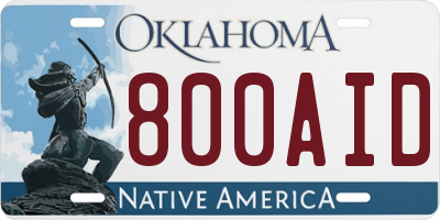 OK license plate 800AID