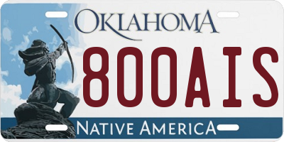 OK license plate 800AIS