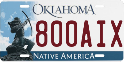 OK license plate 800AIX