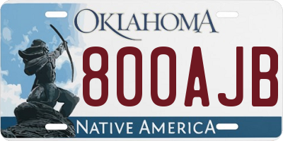 OK license plate 800AJB