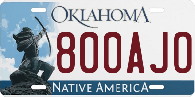 OK license plate 800AJO