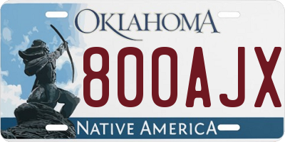 OK license plate 800AJX