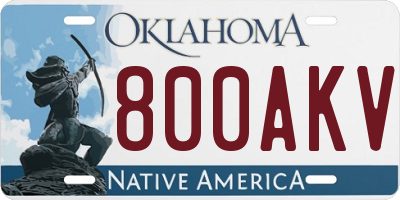 OK license plate 800AKV