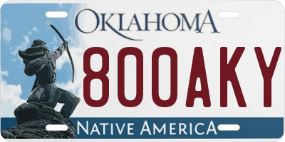 OK license plate 800AKY