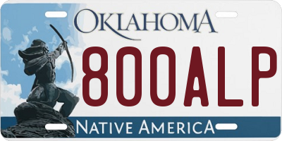 OK license plate 800ALP