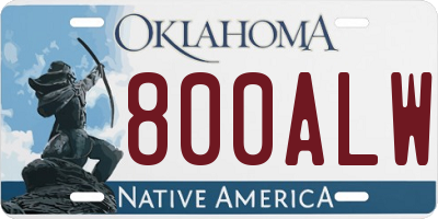 OK license plate 800ALW