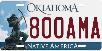 OK license plate 800AMA