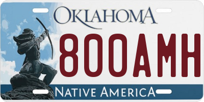 OK license plate 800AMH