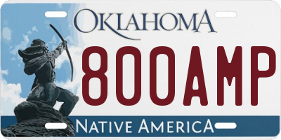 OK license plate 800AMP