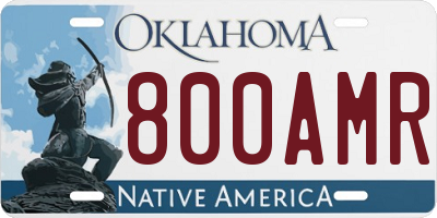 OK license plate 800AMR