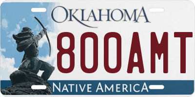 OK license plate 800AMT