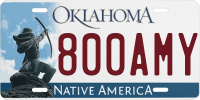 OK license plate 800AMY