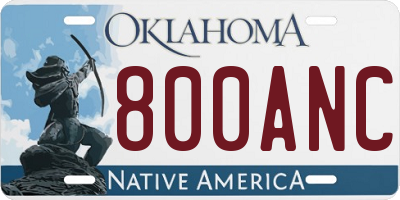OK license plate 800ANC