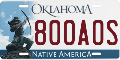 OK license plate 800AOS