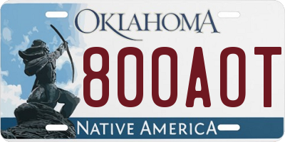 OK license plate 800AOT