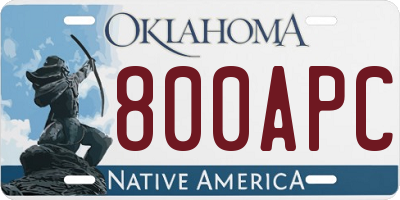 OK license plate 800APC