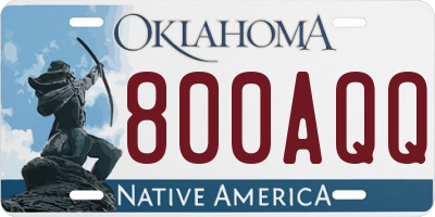 OK license plate 800AQQ