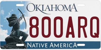 OK license plate 800ARQ