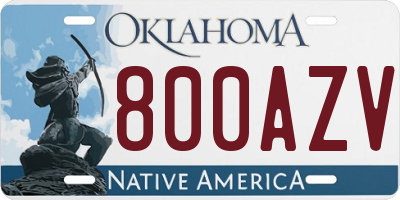 OK license plate 800AZV