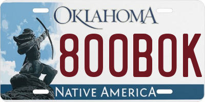 OK license plate 800BOK