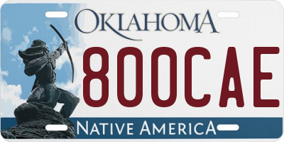 OK license plate 800CAE